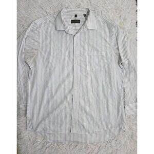 Donald J. Trump Signature Collection No-Iron Striped Dress Shirt Sz 17 1/2 34/35